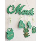 5 závesných doplňků s jménem Maxík a zvířátkem tygr