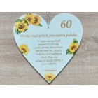 Dřevěné srdíčko 30 cm + věnování na míru