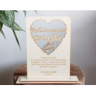 Dřevěné poděkování tetušce Stojaně