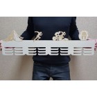 80cm dřevěný věšák na medaile s laserováním ATLETIKA, TRIATLON