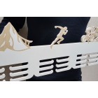 80cm dřevěný věšák na medaile s laserováním ATLETIKA, TRIATLON