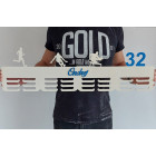 80 cm dřevěný věšák na medaile s barevným jménem