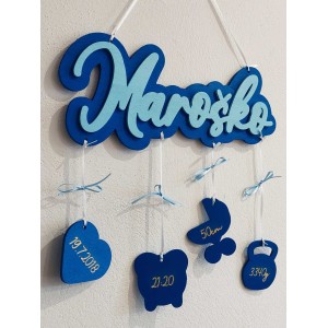 Jméno s údaji na tabulce s obrysem 2