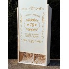 Dřevěná dárková krabička na víno 2x0,75l - dárek k 70. narozeninám - ornament