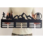 65cm dřevěný věšák na medaile malovaný - černý