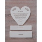 Poděkování pro rodiče ve tvaru srdce 22,5x20,5cm