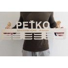 80 cm dřevěný držák na medaile s laserovým vyřezáním a jménem LEDNÍ HOKEJ