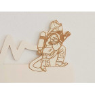 Dřevěný držák na medaile s laserováním 45 cm Hasič