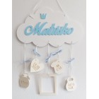 Jméno na obláčku Elli s údaji o narození 35 cm