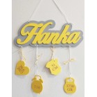 Jméno s obrysem a údaji Hanka