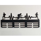 Dřevěný věšák na medaile malovaný 55 cm PULZ 3 sporty