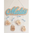 Jméno s pozadím a informacemi - Matúš + modrá + hnědá