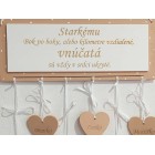 Tabulka 30x15 cm se silným (pro 10 kusů srdíček)