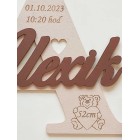 Dřevěné písmeno s jménem a údaji cca 30cm - Alexik