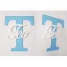 Dřevěné písmeno se jménem cca 30cm - M - Matias