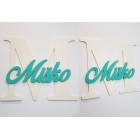 Dřevěné písmeno se jménem cca 30cm - M - Matias