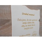 Dřevěný poděkovací list mamince 24,5x25cm