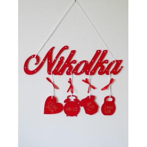 Jméno s údaji o narození – jméno na zeď 2