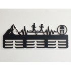 Dřevěný věšák na medaile pár malovaný 55cm SPARTAN HORY BĚH