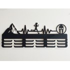 Dřevěný věšák na medaile pár malovaný 55cm SPARTAN HORY BĚH