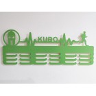 Dřevěný věšák na medaile malovaný 55 cm FOTBAL