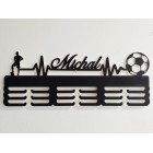 Dřevěný věšák na medaile malovaný 55 cm FOTBAL