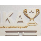 Dřevěný držák na medaile s laserováním 45cm vítězný POHÁR