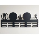 Dřevěný věšák na medaile malovaný 55cm na 2 TRIFKETY + pulz