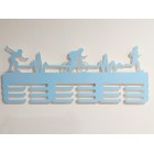 Dřevěný věšák na medaile malovaný 55cm in-line, cyklistika a běh