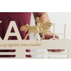 80cm dřevěný věšák na medaile s laserováním a jménem - Parkurové jezdectví