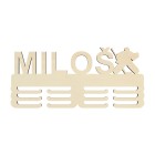 Dřevěný věšák na medaile s názvem hokejový brankář 45cm