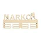 Dřevěný věšák na medaile s názvem hokejista 45cm