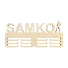 Dřevěný věšák na medaile s názvem fotbalista 45cm