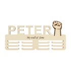 Dřevěný držák na medaile s laserováním 45cm pěst