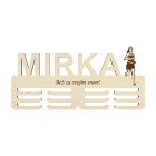 Dřevěný držák na medaile s laserováním 45cm běh