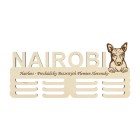 Dřevěný držák na medaile s laserováním 45 cm plemeno Americký bezsrstý teriér