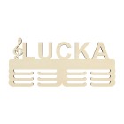 Dřevěný věšák na medaile s názvem houslový klíč 45cm