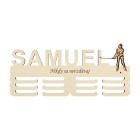 Dřevěný držák na medaile s laserováním 45cm golf