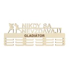 Dřevěný držák na medaile nikdy se nevzdávej! s laserováním 55cm