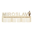 Dřevěný držák na medaile s jménem a laserovaným textem 55cm běh atletika