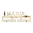 Dřevěný držák na medaile s názvem a laserovým textem 55cm běh plavání