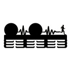 Dřevěný věšák na medaile natřený černou barvou, 55 cm na 2 TRIFFT