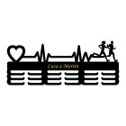 Dřevěný věšák na medaile malovaný 55 cm s vygravírováním - černý