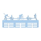 Dřevěný věšák na medaile malovaný 55cm in-line, cyklistika a běh