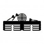 Dřevěný držák malovaný ŠÍPKY 45 cm