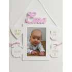 Dřevěný rámeček na fotku jako dárek pro miminko