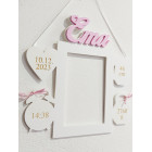 Dřevěný rámeček na fotku jako dárek pro miminko