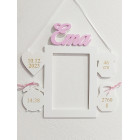 Dřevěný rámeček na fotku jako dárek pro miminko