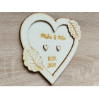 Svatební podnoska na svatební prstýnky s jmény list