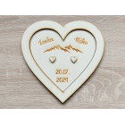 Svatební talířek na snubní prstýnky s jmény hor